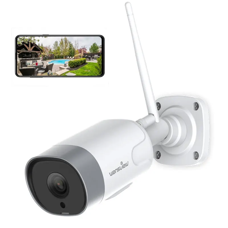 Wansview 1080p Outdoor Wifi Camera IP66 Waterproof Security Surveillance Camera Motion Detection Two-way Audio Support Alexa