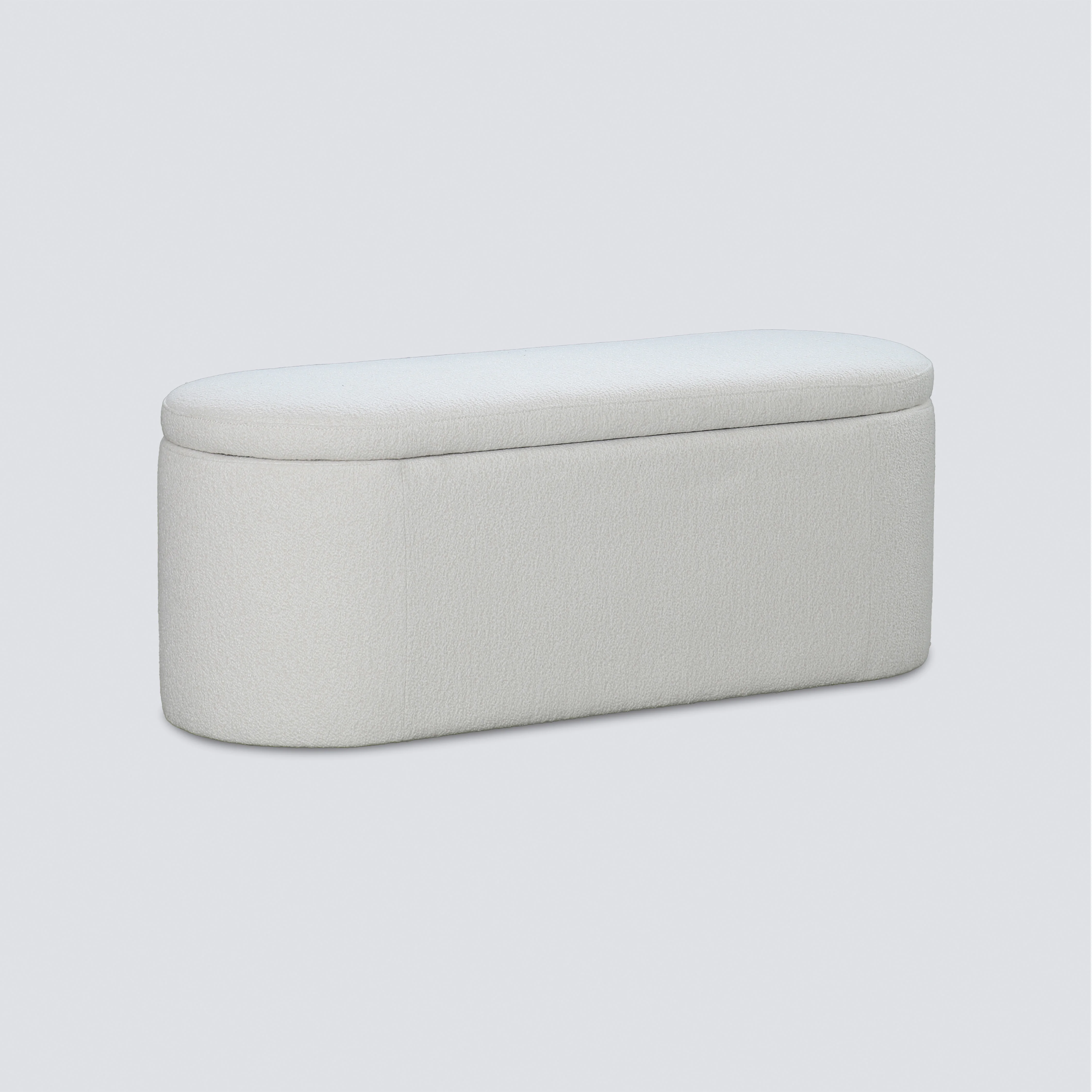 NS FURNITURE Modern Design Fashion Living-room White Round Tufted Boucle Ottoman Storage Bench for Bedroom