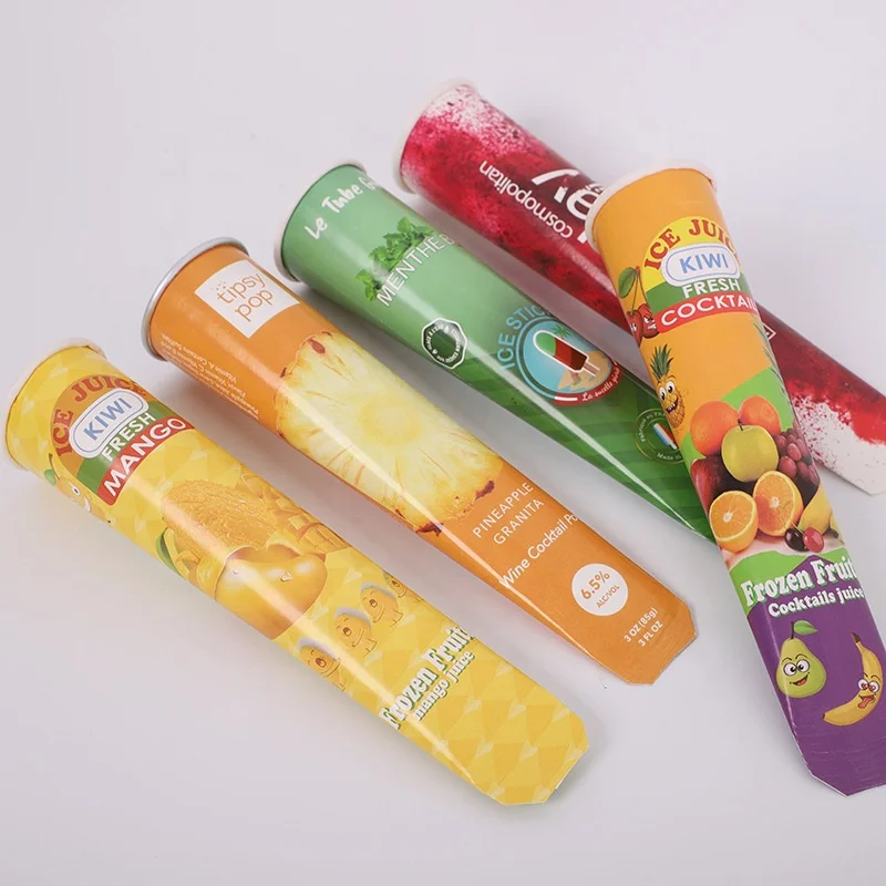 Biodegradable frozen ice calippo paper ice cream popsicle packaging lolly tube
