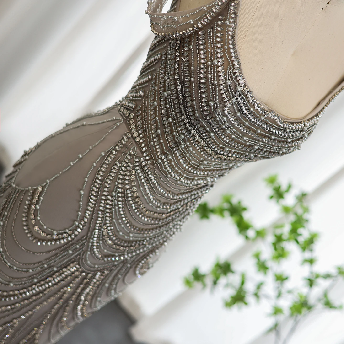 Sharon Said SS403 Luxury Crystal Silver Gray Mermaid Dubai Evening Dress for Women Wedding Long Black Girls Prom Party Gown