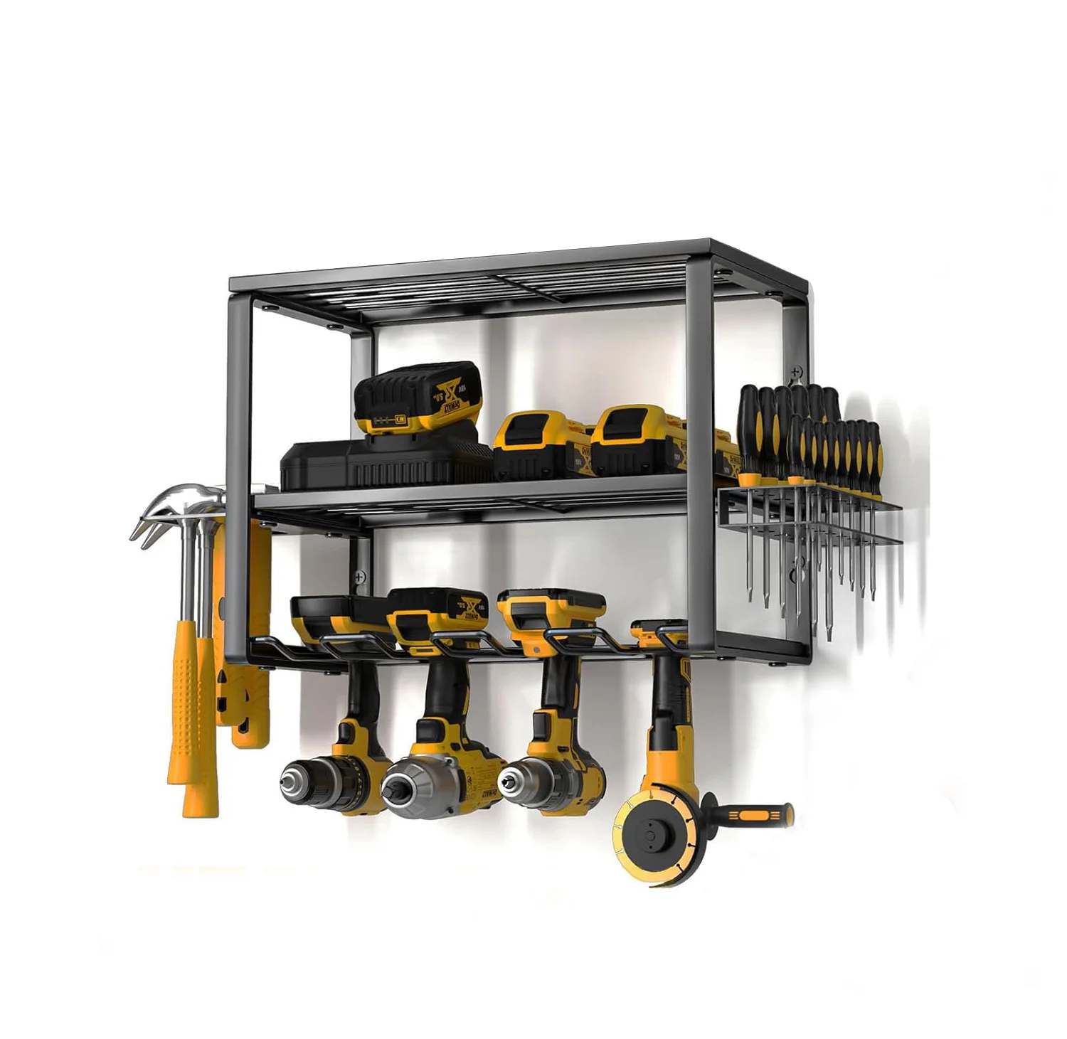 Heavy-duty Power Tools Storage Box Wall-mounted Garage Shelf Display Storage Rack Wall Rack
