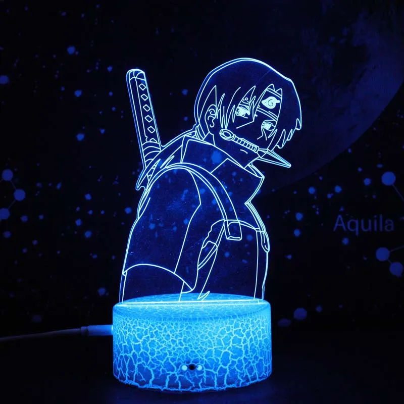 Hot Sale 3d anime Uzumaki Led Night Light Team 16 Sasuke Kakashi Hatake Kids Bedroom Nightlight Itachi Uchiha 3d Lamp