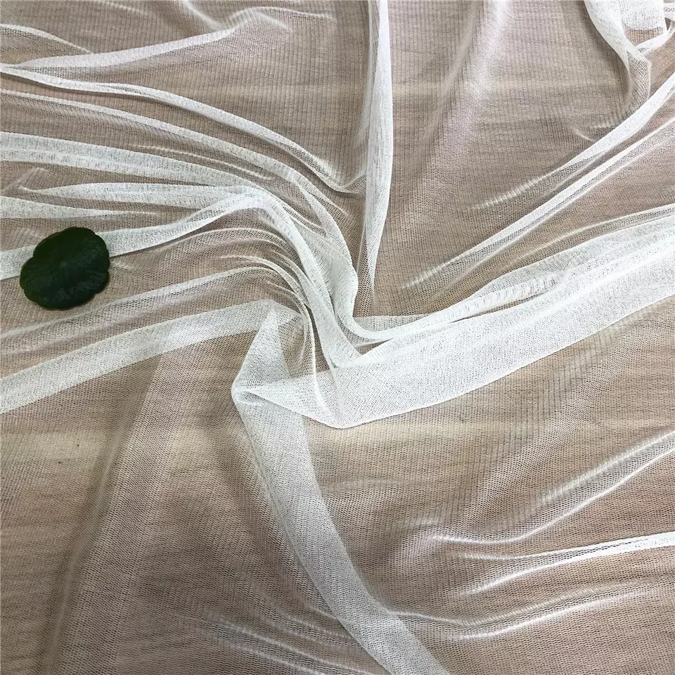 Net Stretch Soft 100% Pure Silk Mesh Natural Silk Tulle Fabric for Sexy Women Slim Dress