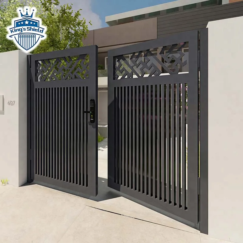 Easily Assembled customized latest main gate design decoration outdoor garden house gate aluminium swing electric gate