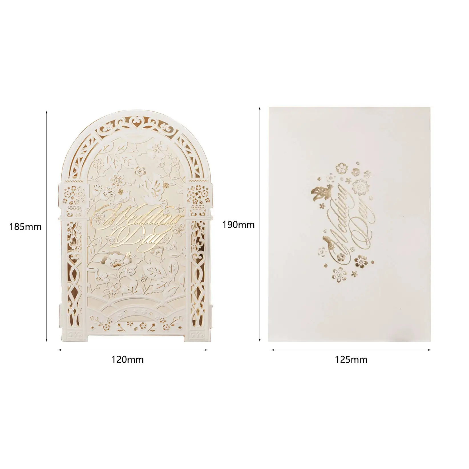 WINPSHENG shenzhen supplier elegant custom design laser cut wedding invitation gift cards