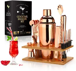2022 New High Quality Cocktail Shakers Set 16 Pieces 24Oz/750Ml Boston Shaker Stainless Steel Bar Tools Set