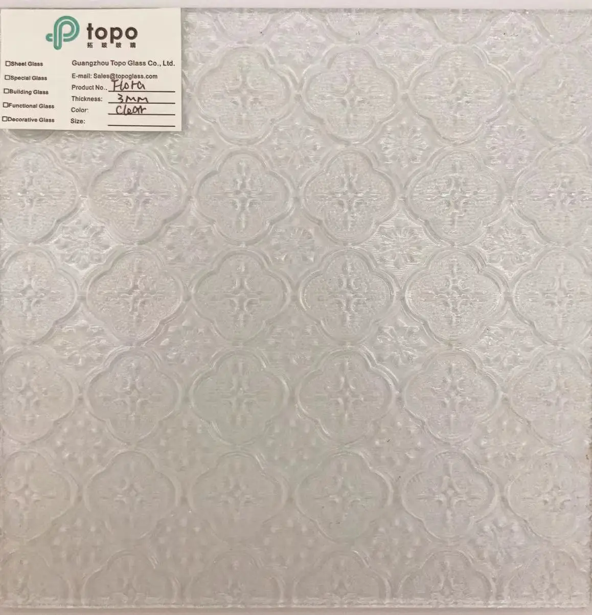 3mm 4mm 5mm Clear Flora Rolled Decorative Figured Pattern Glass for Windows and Doors (CP-TP)