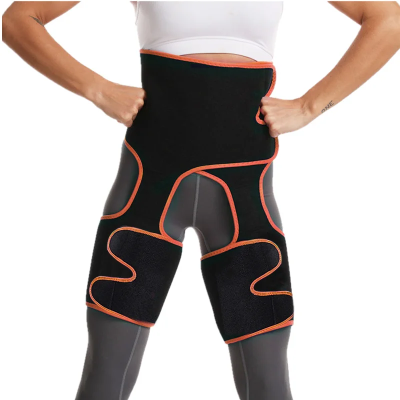 Women ladies 3 In 1 Waist And Thigh Trimmer Slimming Belt High workout fitness Trainer waist Sweat Belt for bodybuilding