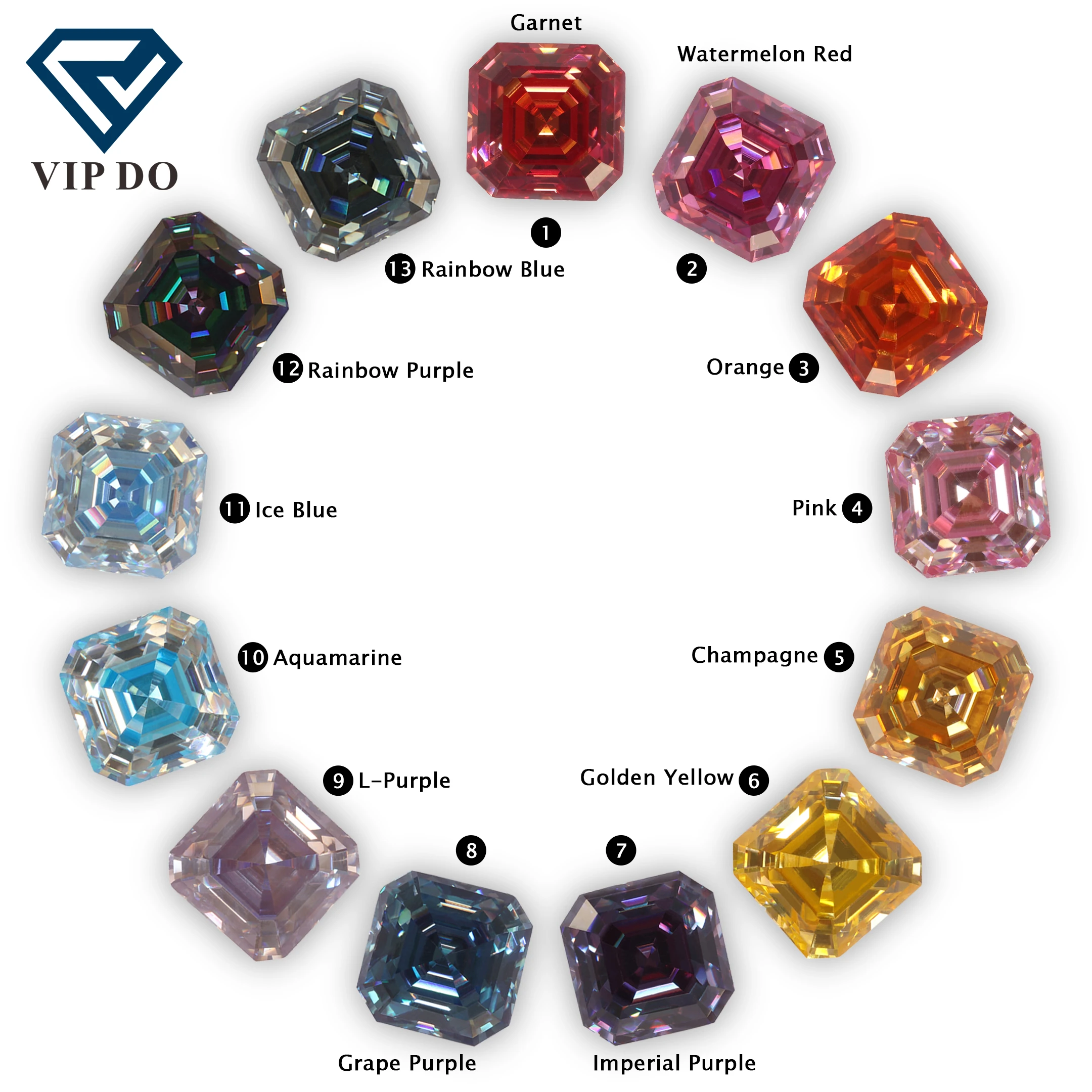 Оптовая продажа высокое качество огранка полностью многоцветный Муассанит бриллиант с сертификатом GRA незакрепленные драгоценные камни