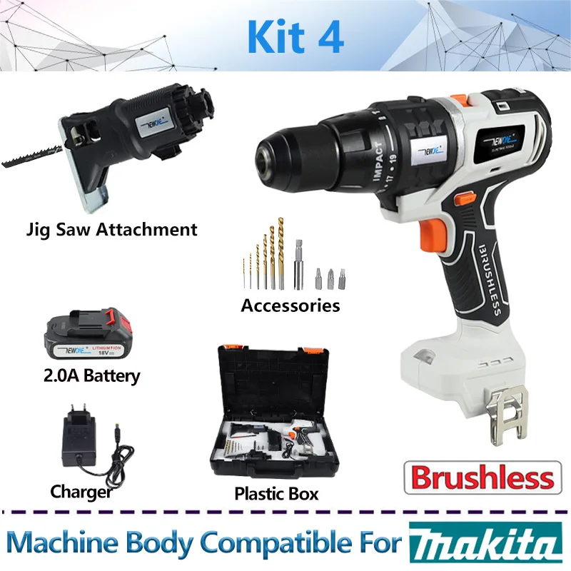 Compatible for Makita 18V Brushless Impact drill and Circular saw screwdriver jig saw Recip saw chainsaw oscillating tool sander