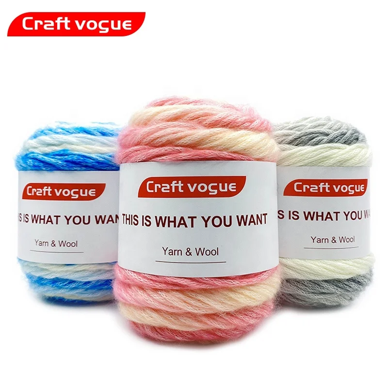 Craft Vogue fashion global market sale rainbow cake wool yarn for weaving handcrafts