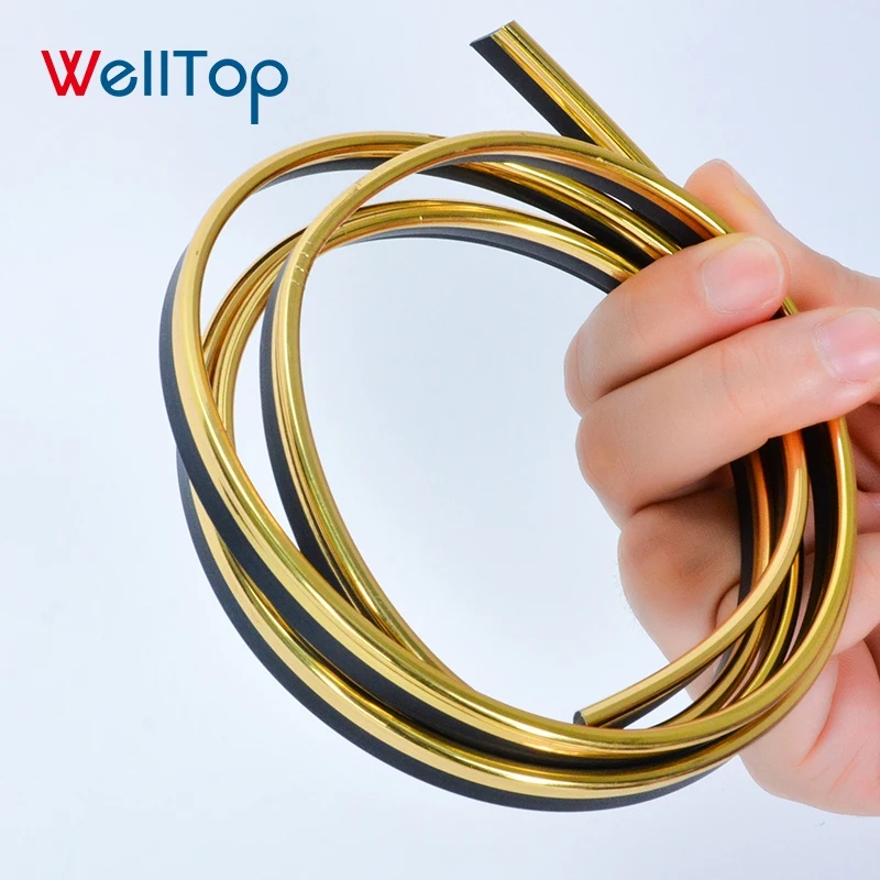 Furniture Flexible T Profile Gold Self Adhesive Decorative Strips Edge Banding Tape PVC Edge Band for Sofa Car Kitchen Cabinet