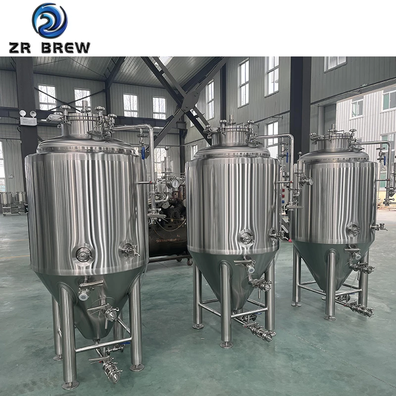 200L 300L 500L beer fermenting tanks cone fermentor craft beer making plant beer drink machine