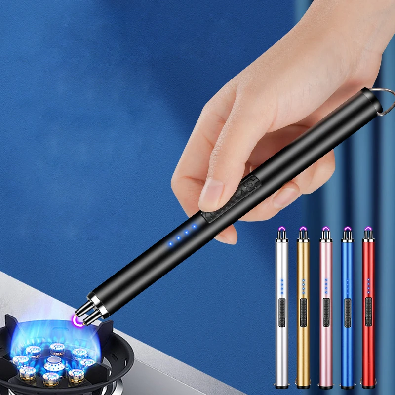 Long Metal Stick Custom Logo Candle Lighter USB Rechargeable Electronic Arc Windproof Flameless,Lighters Wholesale from China