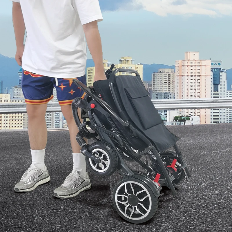 Carbon fiber portable foldable electric wheelchair for the elderly disabled