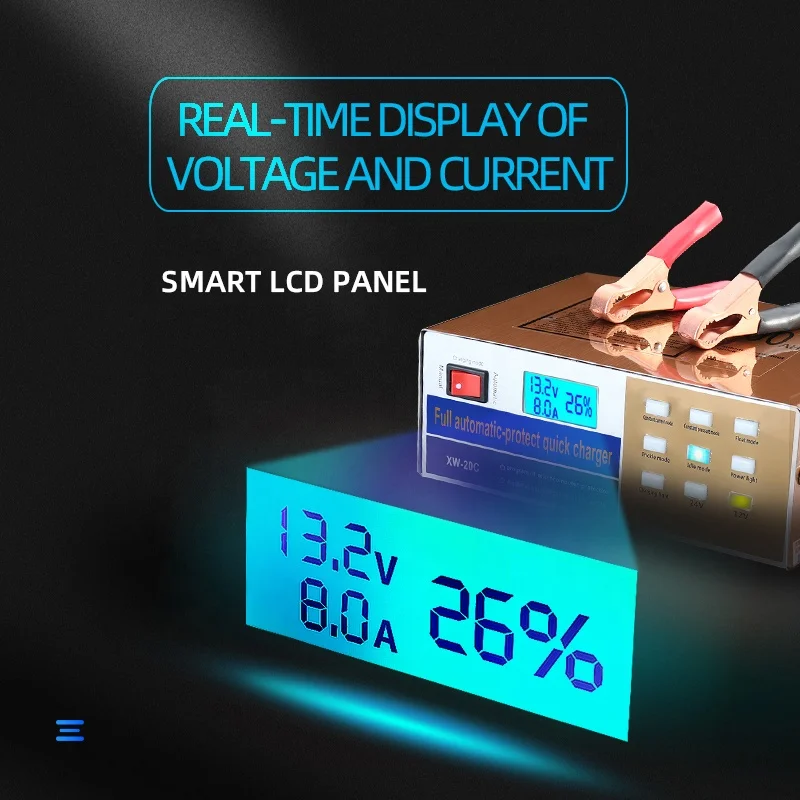 
Popular Manual and Automatic Lead Acid Car Battery Charger 12v24v GEL 