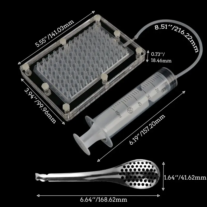 Caviar Maker Set Caviar 100-hole Maker Molecular Gourmet Tools Caviar Box Strainer With Tube