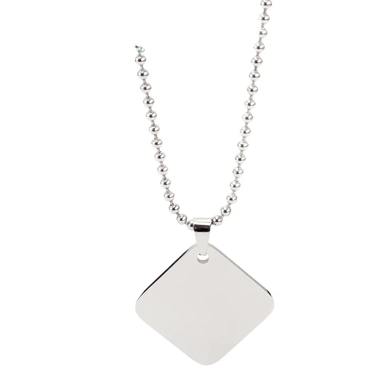 Stainless Steel Square Blank Necklace Name Necklace