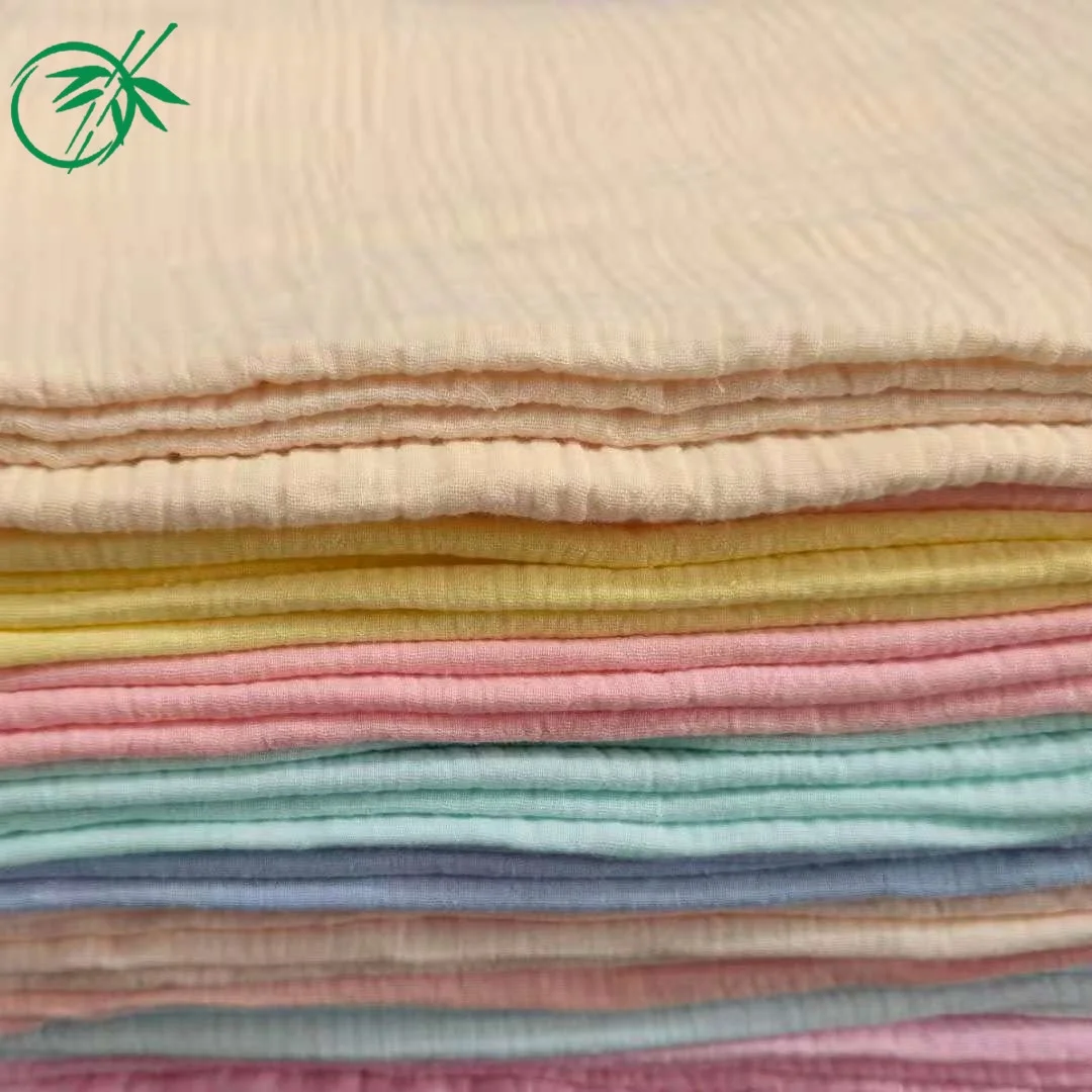 Good quality stocklot crepe pure cotton double gauze fabric for daily use masque