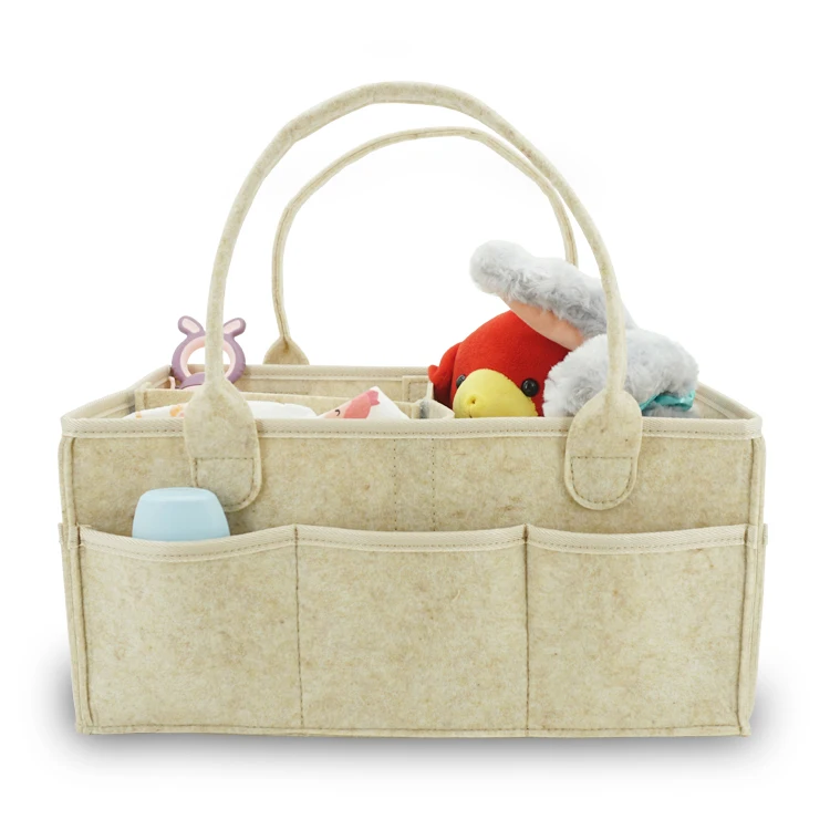 CPSIA Approved Felt Diaper Caddy Organizer Nursery Storage Bin for Boys and Girls Large Tote Bag and Car Organizer