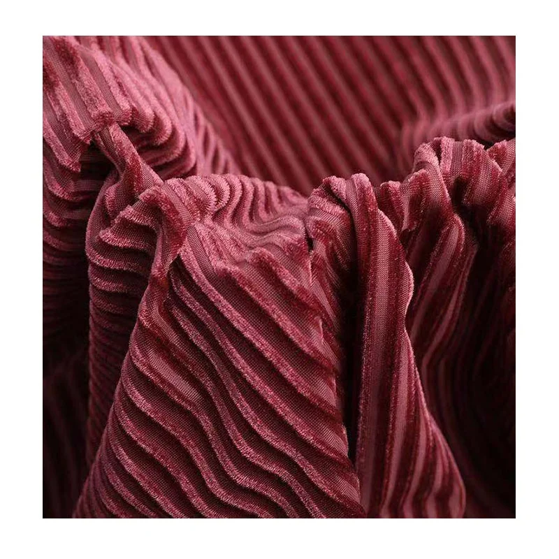 
polyester spandex velour plain dyedstriped modern knit silk velvet fabric for dress garment pajamas 