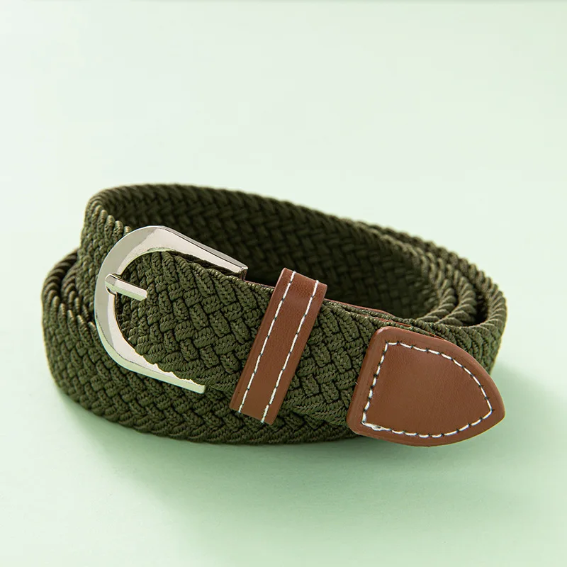 New Fashion colorful  belts thin elastic casual braided student pin buckle belts   wholesale
