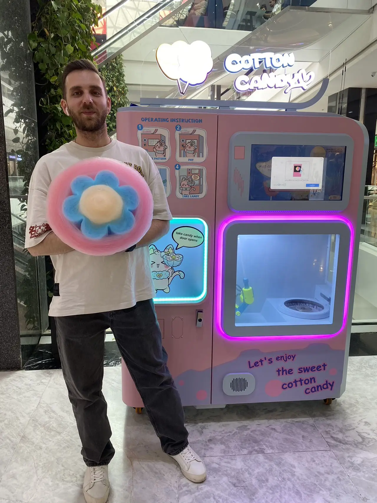 High Profit High Benefit  Low Cost Fully Automatic Cotton Candy Vending Machine Business Vending Machine