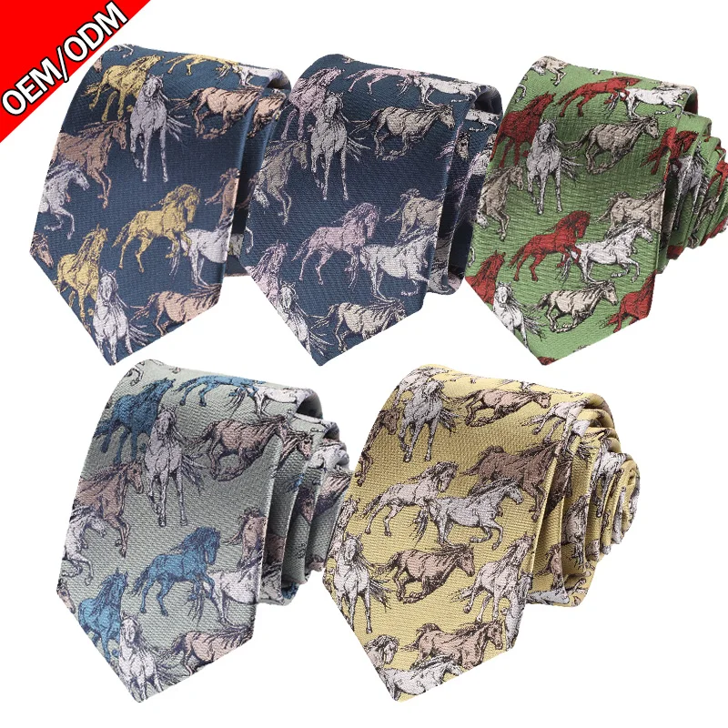 2024 Hot Selling Business Custom Men Handmade Necktie Low Price Classic OEM Service Animal Pattern Neck Ties For Men Luxury