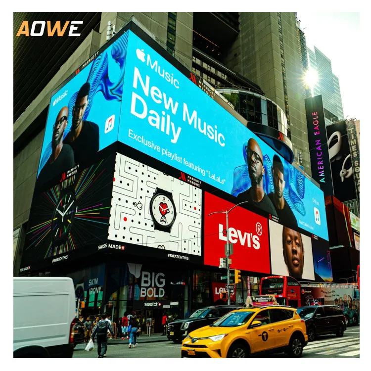 AOWE best selling front and rear service giant led screen for shopping mall building outdoor led screen display panel