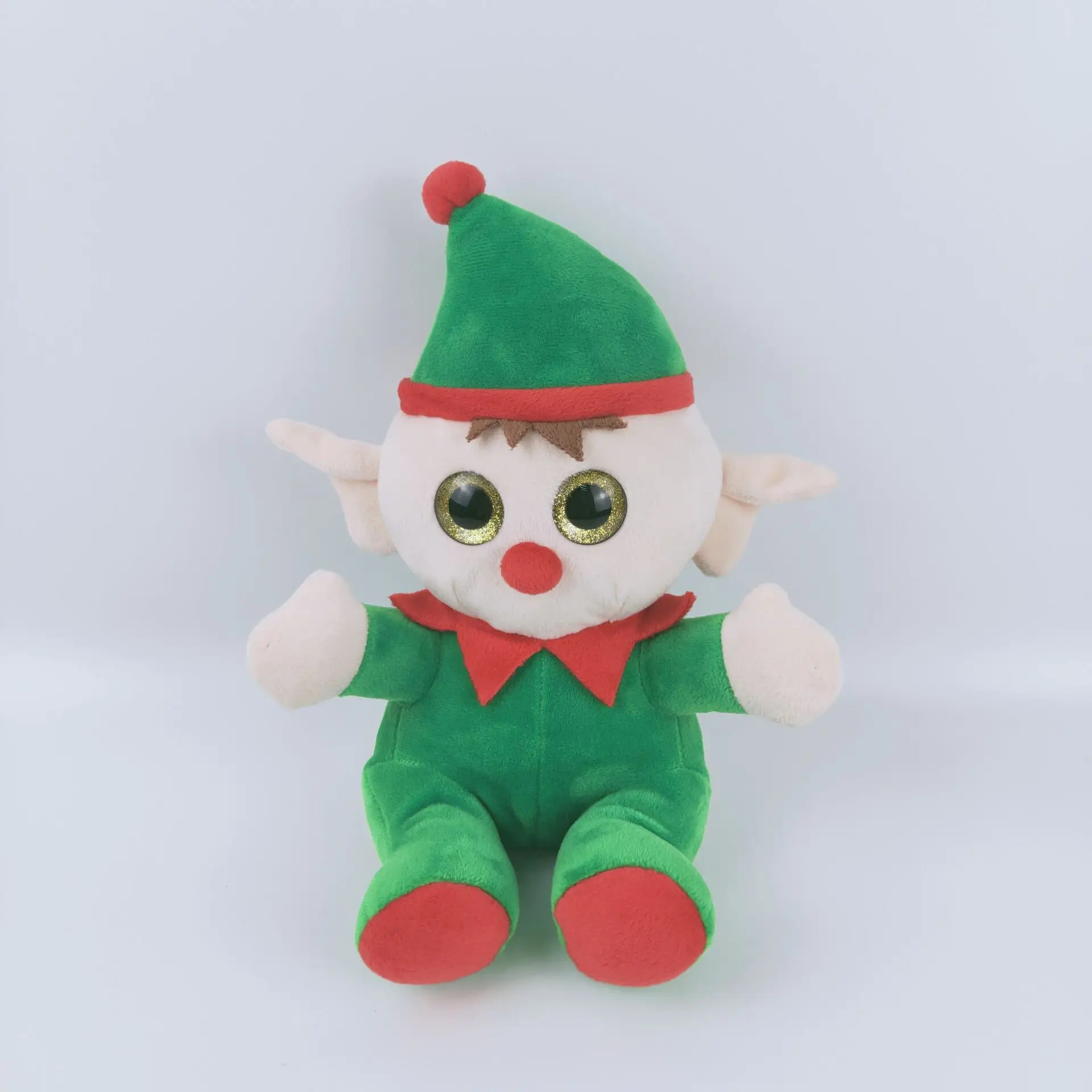 Plush green elf toy soft cute elf doll factory Christmas plush stuffed elf
