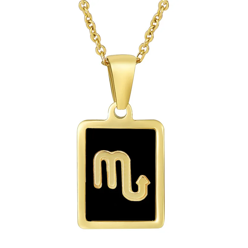 Zodiac Necklaces for Women 18K Gold Plated Stainless Steel Pendant Necklace Horoscope Birthday Gift 18inch