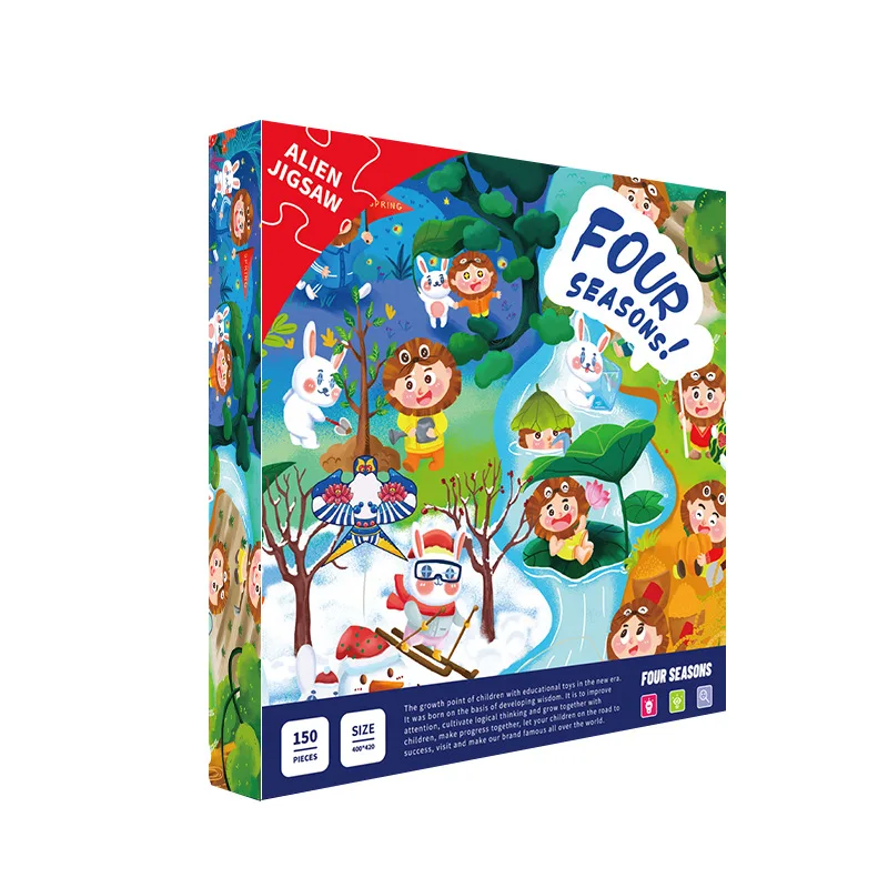 Wholesale Cheap Customised Jigsaw Puzzles Games Animal Game For Kids Sublimation Easy Books 3D Stadium Sliding 150 Piece