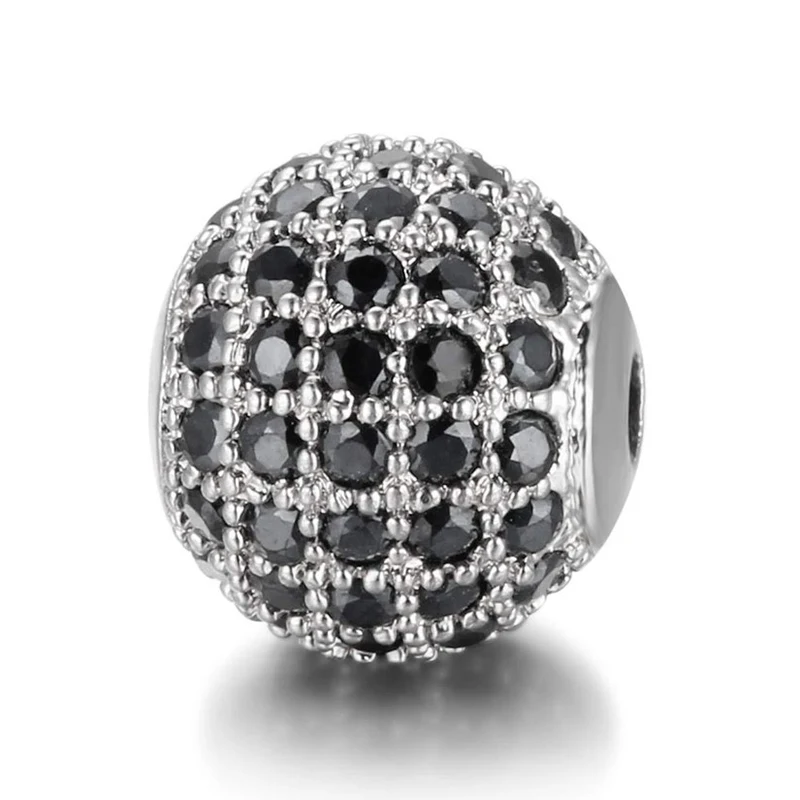 6mm 8mm 10mm 12mm 14mm Spacer Beads 18k Plating Micro Pave Zircon Round DIY Jewelry