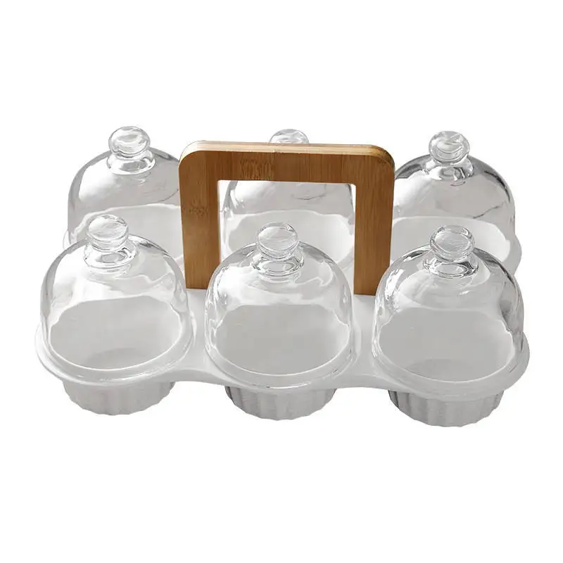 Creative ceramic dessert bowl dustproof glass cover oven bowl dried fruit snack plate dish storage box