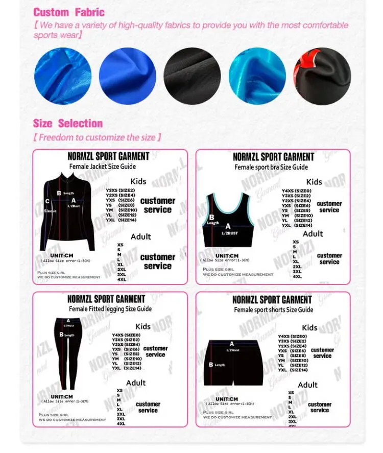 Normzl wholesale cheerleading uniforms custom cheerleading practice wear cheer practice wear for team