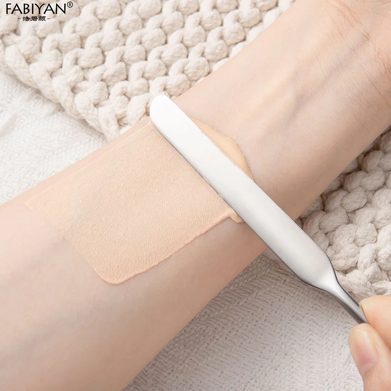 New Design Double-head Stainless Steel Makeup Spatula Liquid Foundation Spatula Cosmetic Mixing Scraper