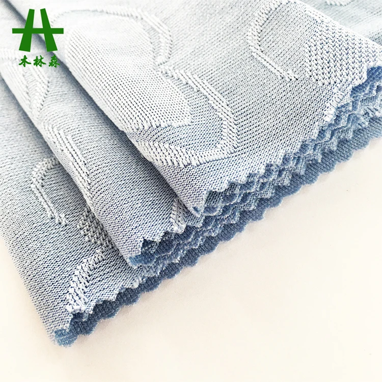 Mulinsen Textile Knitted 32s Cool Cotton Poly Span Jacquard Fabric
