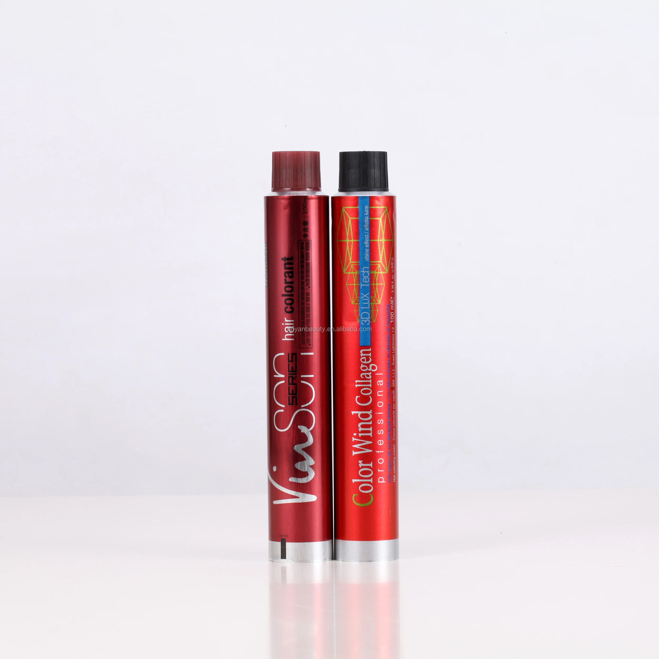 Factory hair color tube aluminum  professional hair color tube roller for packing colors