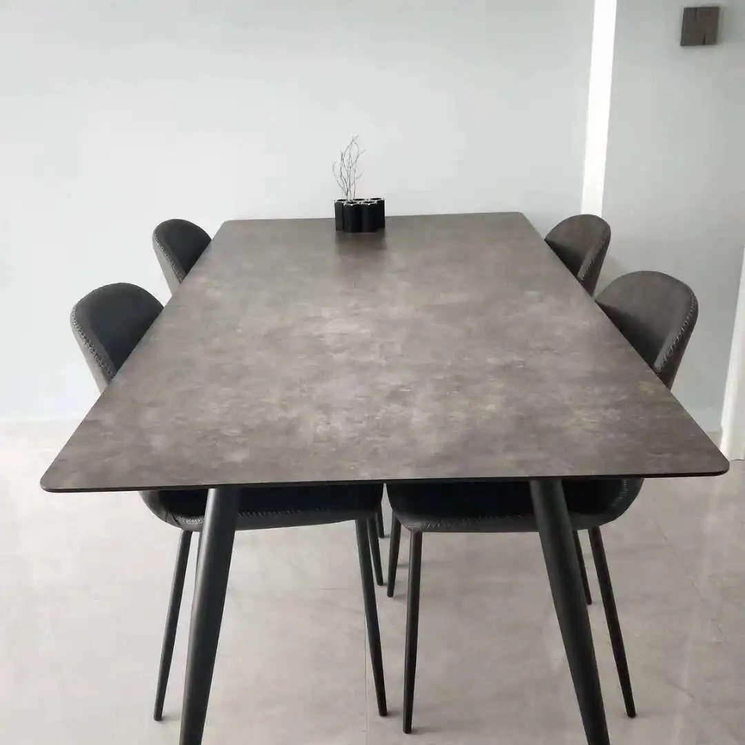 Modern Home Design Dining Table Wood With Metal Frame