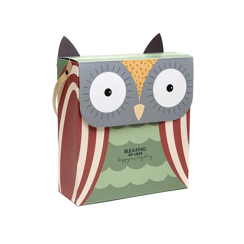 Own Factory Customized Eco-Friendly Cartoon Animal Children Toys Candy Kraft Gift Paper Bag