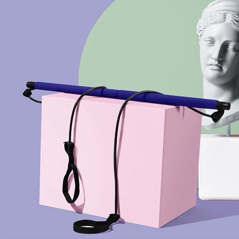 Pilates stick fitness stick Yoga equipment household multi-functional tension rope stretch belt back trainer