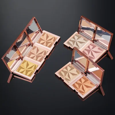 Private label glitter single pressed high lighter makeup shimmer bronzer face pigment cosmetics illuminator highlighter palette