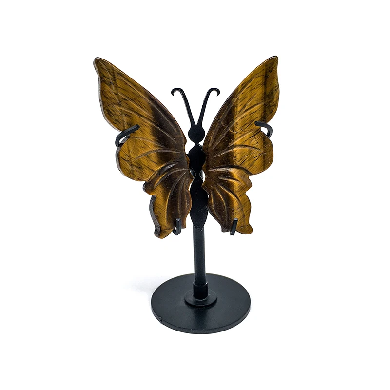Wholesale Factory Price Natural Crystal Crafts Hand Made Tiger eye Butterfly wings Crystal Wing for decoration