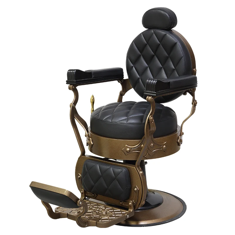 Luxury classics style beauty hair salon hairdressing chair heavy duty black and gold barber chairs