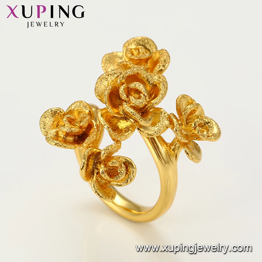 16776 xuping Customized Jewelry Newly designed Dubai Luxury Rose Gold 24K Gold Adjustable Engagement Ring