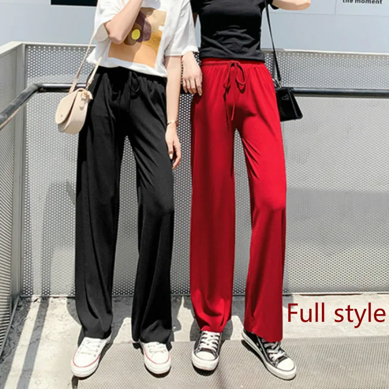 Soft Comfortable  New High Waist Casual Summer Slacks Black Pants Women Wide Leg Pant Set Women Jogger Pants