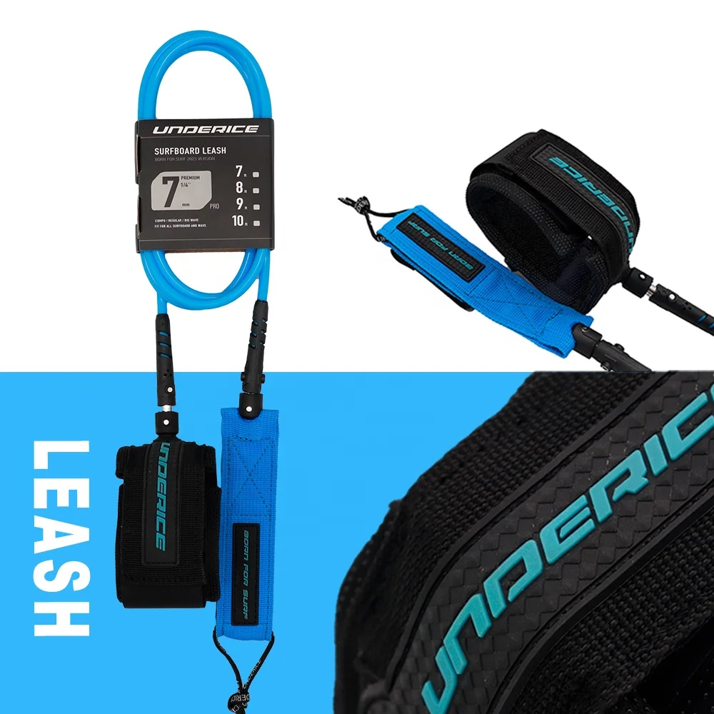 Free Design Different Color PVC Lightweight Surf Leg Rope Durable Straight Cord Surfboard Leash For Surfing