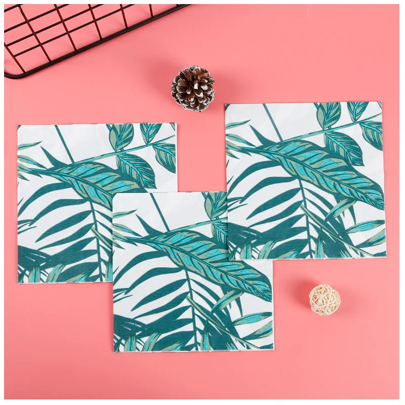 Custom Color Printed Folding Napkins Hotel Cafe Party Wedding Decoration Square Tissue Napkins