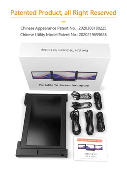 Multitasking portable monitor triple screen 10.1 inch FULL VIEW HDR10 IPS USB Type C FHD double gaming for