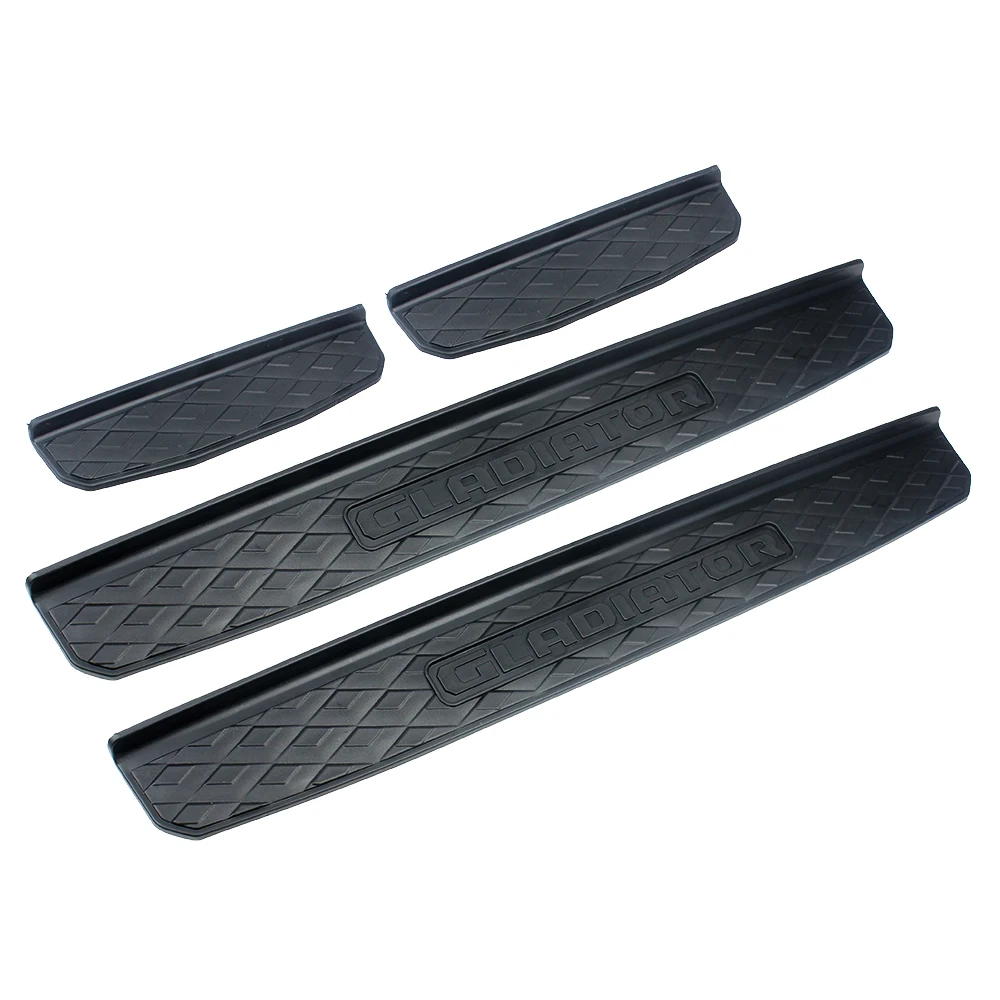 4Pcs Black  Door Sill Guards Entry Plate Cover Fit For 2020 Jeep Gladiator 4-Door Guards Car Accessories